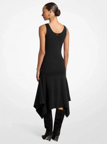 Michael Kors Stretch Knit Sleeveless Handkerchief Dress