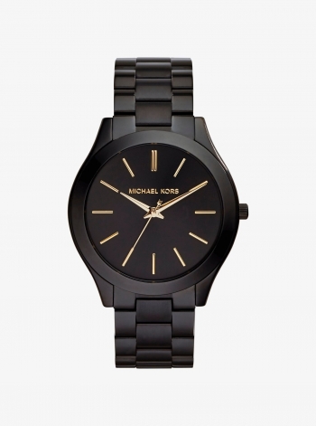 Michael Kors Slim Runway Black Stainless Steel Watch