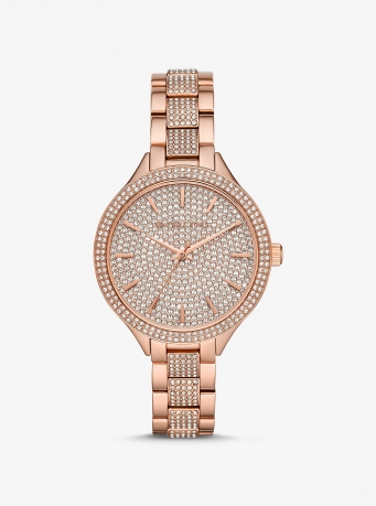 Michael Kors Pavé Rose Gold-Tone Watch