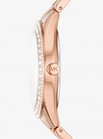 Michael Kors Harlowe Pavé Rose Gold-Tone Watch