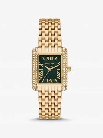 Michael Kors Petite Emery Pavé Gold-Tone Watch
