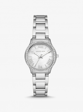 Michael Kors Mini Sage Pavé Silver-Tone Watch