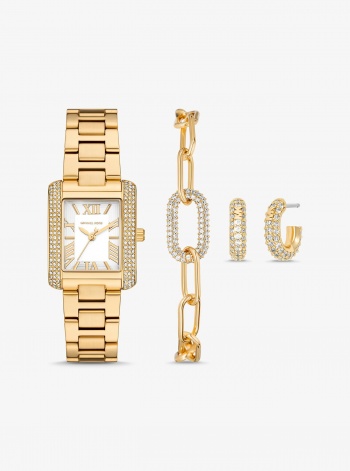 Michael Kors Petite Emery Gold-Tone Watch and Jewelry Gift Set