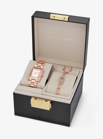 Michael Kors Petite Emery Rose Gold-Tone Watch and Jewelry Gift Set