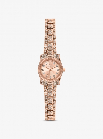Michael Kors Mini Lexington Pavé Rose Gold-Tone Watch