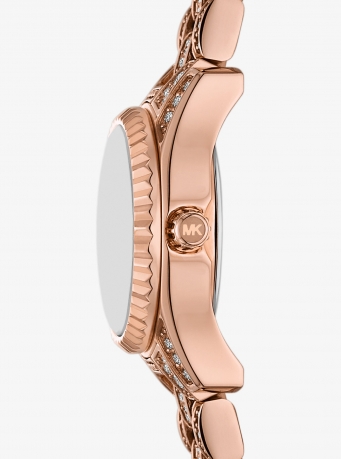 Michael Kors Mini Lexington Pavé Rose Gold-Tone Watch