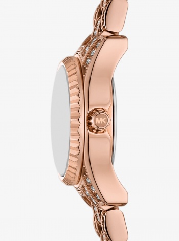 Michael Kors Mini Lexington Pavé Rose Gold-Tone Watch