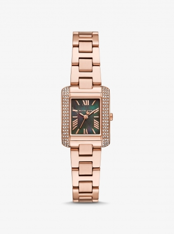 Michael Kors Mini Emery Pavé Rose Gold-Tone Watch