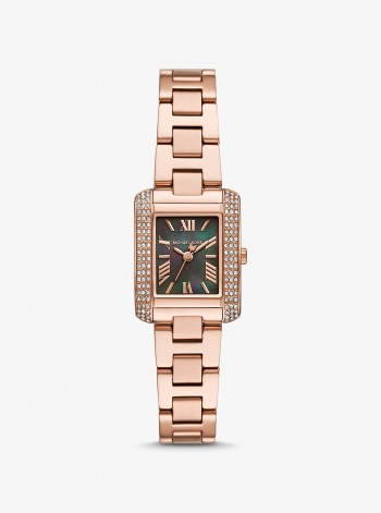 Michael Kors Mini Emery Pavé Rose Gold-Tone Watch