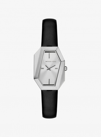 Michael Kors Suri Silver-Tone and Leather Watch
