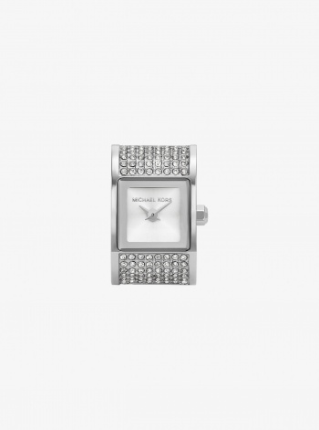 Michael Kors Darrington Pavé Silver-Tone Ring Watch