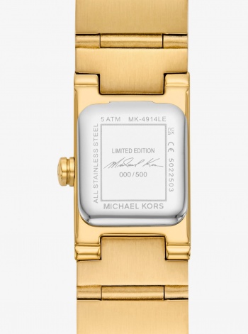 Michael Kors Limited-Edition Mini Darrington Pavé Bezel Gold-Tone Watch