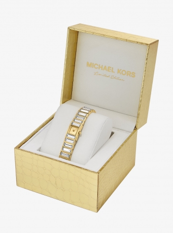 Michael Kors Limited-Edition Mini Darrington Pavé Bezel Gold-Tone Watch