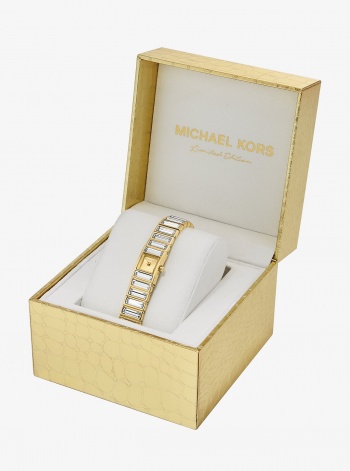 Michael Kors Limited-Edition Mini Darrington Pavé Bezel Gold-Tone Watch