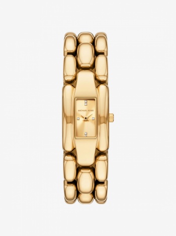 Michael Kors Mini Hally Pavé Gold-Tone Watch