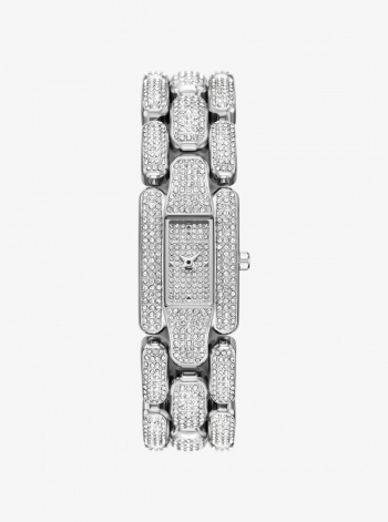 Michael Kors Mini Hally Pavé Silver-Tone Watch