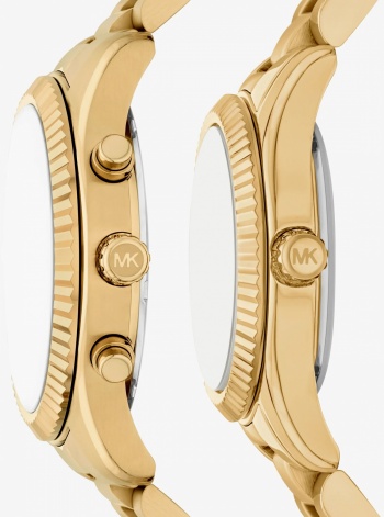 Michael Kors Lexington His and Hers Gold-Tone Watch Set
