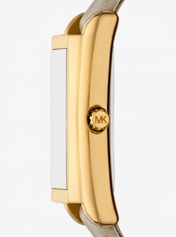 Michael Kors Essex Gold-Tone and Crocodile Embossed Leather Watch