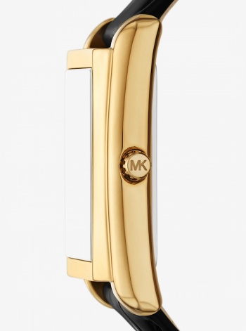 Michael Kors Essex Gold-Tone and Crocodile Embossed Leather Watch