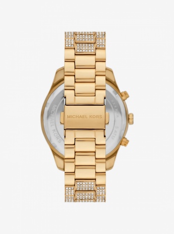 Michael Kors Oversized Lexington Pavé Gold-Tone Watch