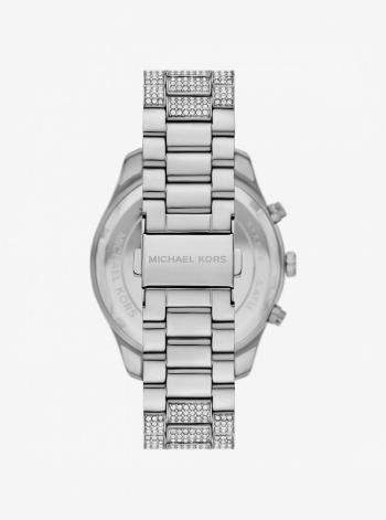 Michael Kors Oversized Lexington Pavé Silver-Tone Watch