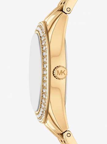 Michael Kors Mini Harlowe Pavé Gold-Tone Watch and Jewelry Set