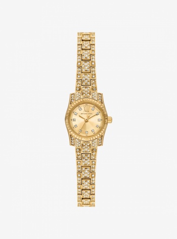 Michael Kors Micro Lexington Pavé Gold-Tone Watch
