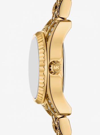 Michael Kors Micro Lexington Pavé Gold-Tone Watch