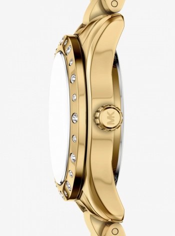 Michael Kors Petite Lexington Pavé Gold Watch and Heart Bracelet Gift Set
