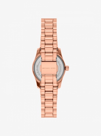 Michael Kors Petite Lexington Pavé Rose Gold-Tone Watch and Heart Bracelet Gift Set