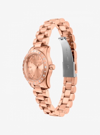 Michael Kors Petite Lexington Pavé Rose Gold-Tone Watch and Heart Bracelet Gift Set