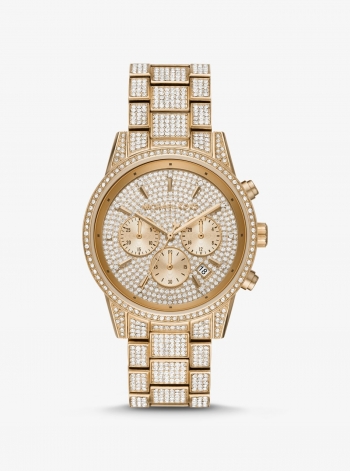 Michael Kors Ritz Pavé Gold-Tone Watch