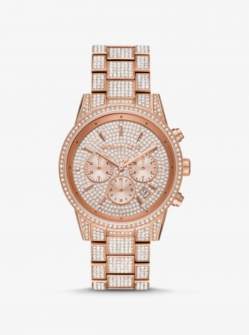 Michael Kors Ritz Pavé Rose Gold-Tone Watch