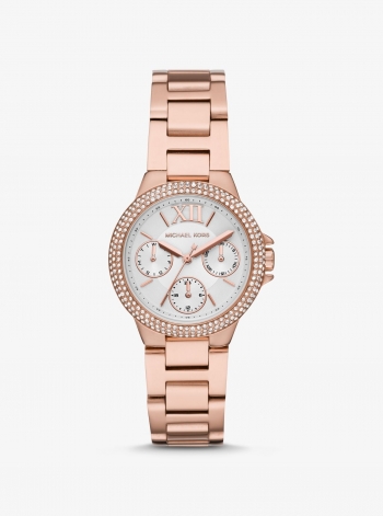 Michael Kors Mini Camille Pavé Rose Gold-Tone Watch