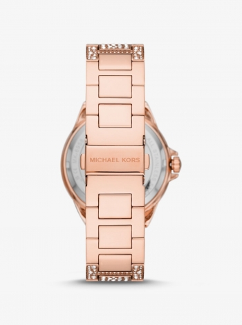 Michael Kors Oversized Camille Pavé Rose Gold-Tone Watch