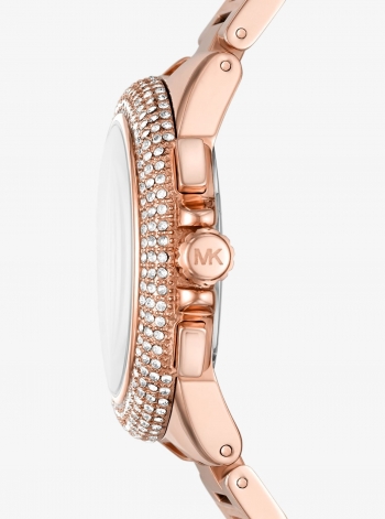 Michael Kors Oversized Camille Pavé Rose Gold-Tone Watch