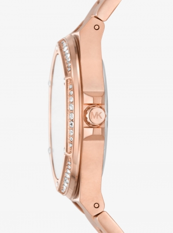 Michael Kors Lennox Pavé Rose Gold-Tone Watch