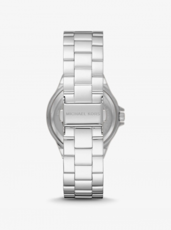 Michael Kors Lennox Pavé Logo Silver-Tone Watch