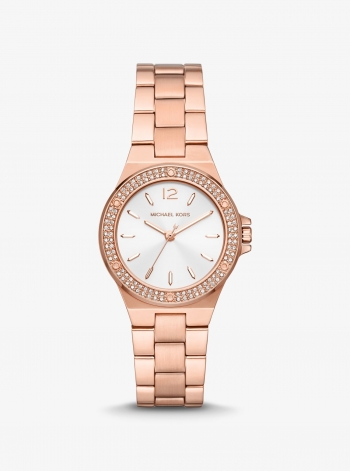 Michael Kors Mini Lennox Pavé Rose Gold-Tone Watch