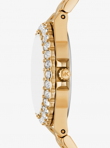 Michael Kors Mini Lennox Animal Pavé Gold-Tone Watch