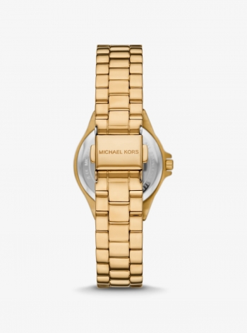 Michael Kors Mini Lennox Animal Pavé Gold-Tone Watch