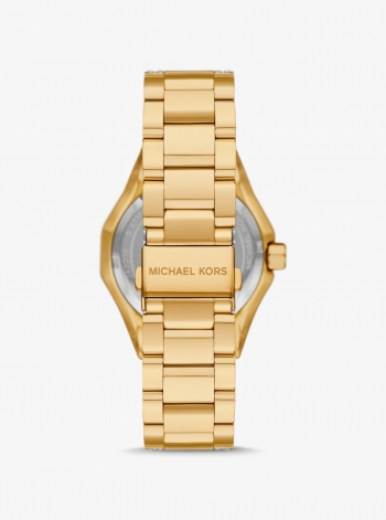 Michael Kors Oversized Raquel Pavé Gold-Tone Watch