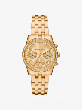 Michael Kors Mini Bryant Pavé Gold-Tone Watch