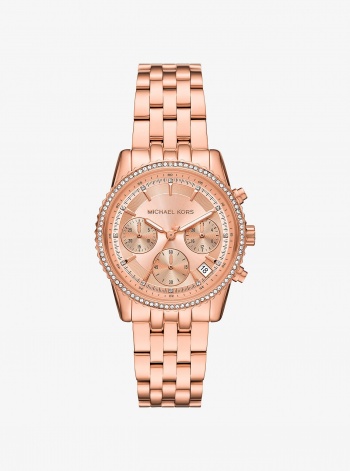 Michael Kors Mini Bryant Pavé Rose Gold-Tone Watch