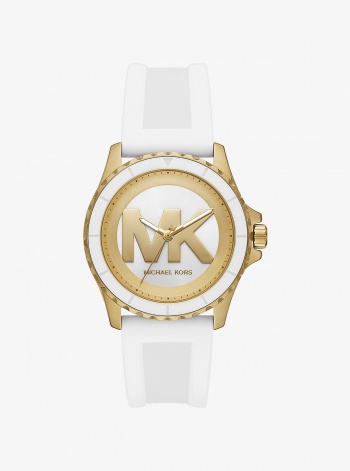 Michael Kors Oversized Everest Gold-Tone and Silicone Watch