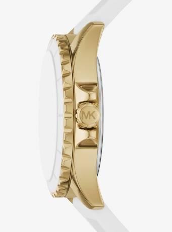 Michael Kors Oversized Everest Gold-Tone and Silicone Watch