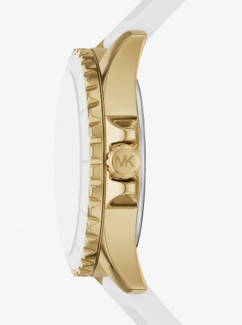 Michael Kors Oversized Everest Gold-Tone and Silicone Watch