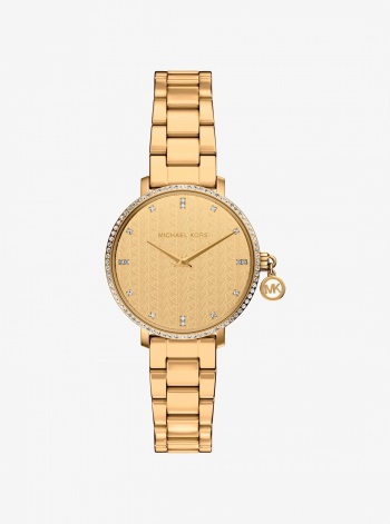 Michael Kors Mini Pyper Pavé Gold-Tone Watch