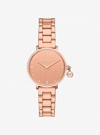 Michael Kors Mini Pyper Pavé Rose Gold-Tone Watch