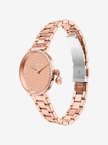 Michael Kors Mini Pyper Pavé Rose Gold-Tone Watch